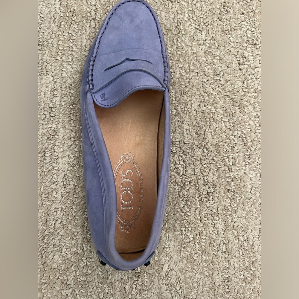 Tod’s suede driving loafers. Worn but good condition.
